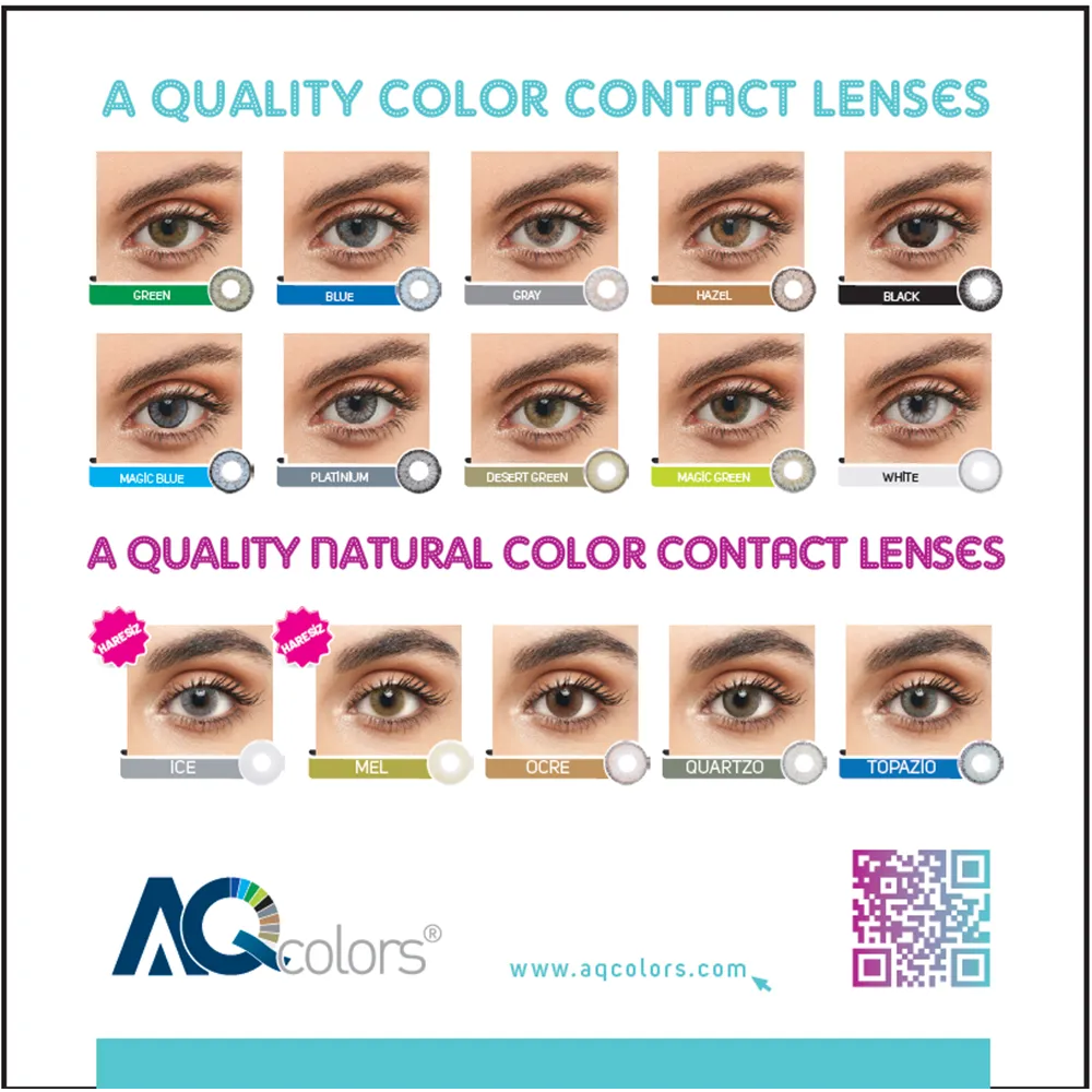AQ Colors Numaralı Renkli Lens + 60 ML Solüsyon Hediye 